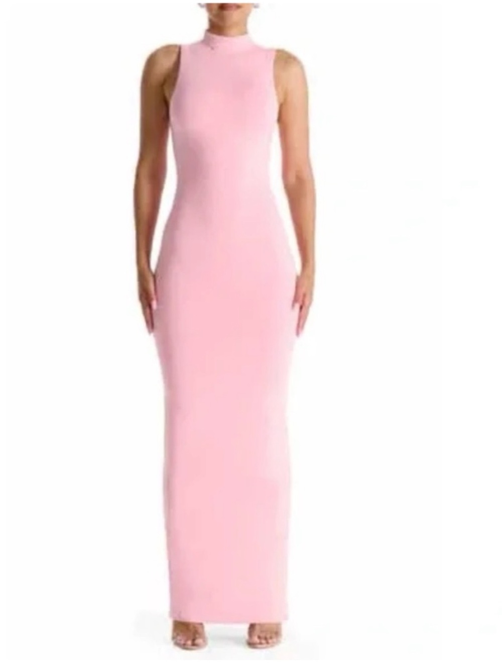 naked wardrobe Soft Pink High-Neck Maxi Dress